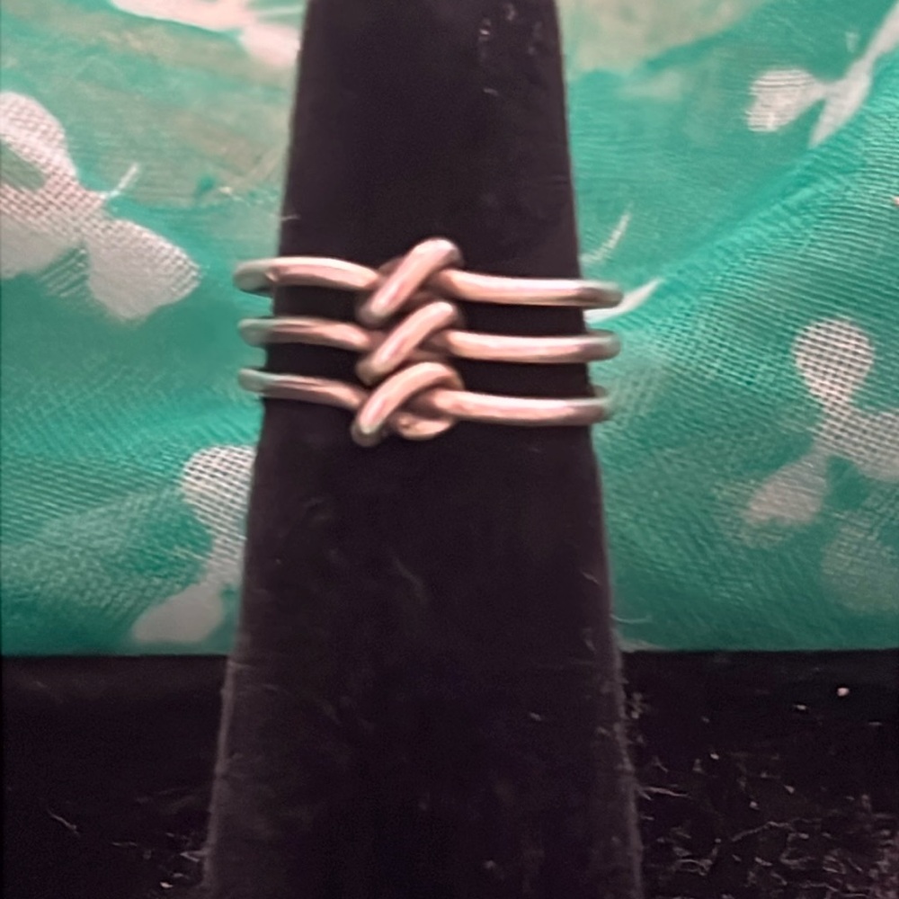 Silver Ring Triple knots Design Size 8